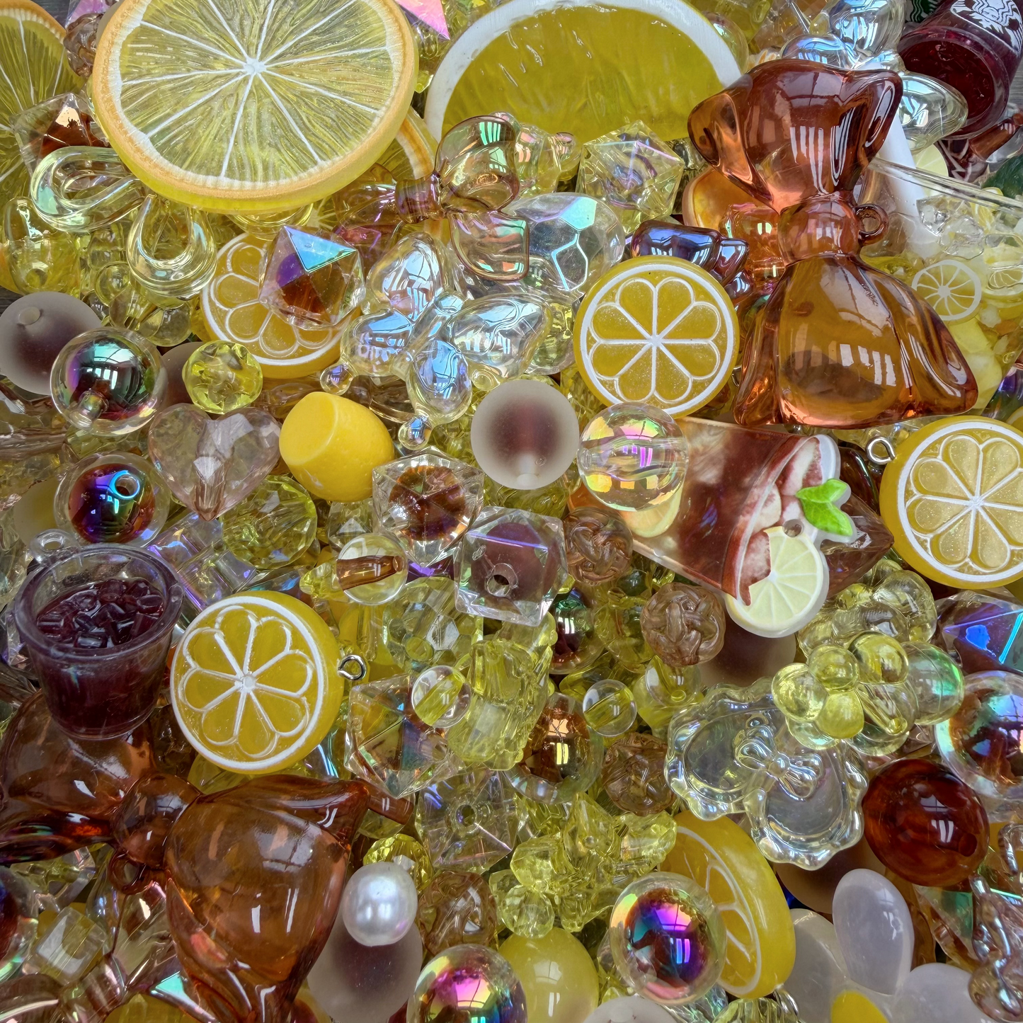 Acrylic beads-Lemon Ice(for phone chains, beadable pens, keychains)