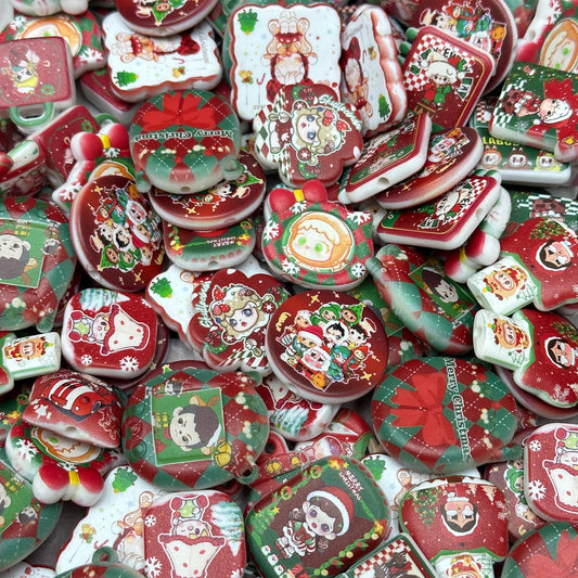 Acrylic beads-Christmas (for phone chains, beadable pens, keychains)