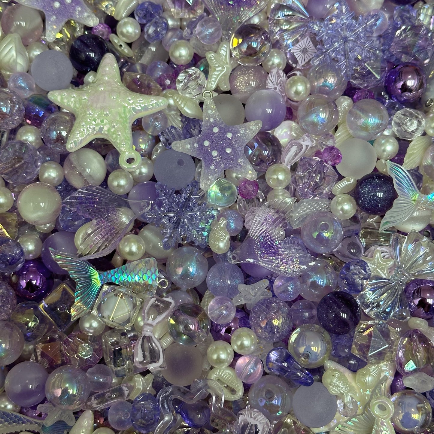 Acrylic beads – Purple Ocean for beadable pens, keychains, phone chains