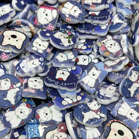 Acrylic beads-Lucky Puppy (for phone chains, beadable pens, keychains)