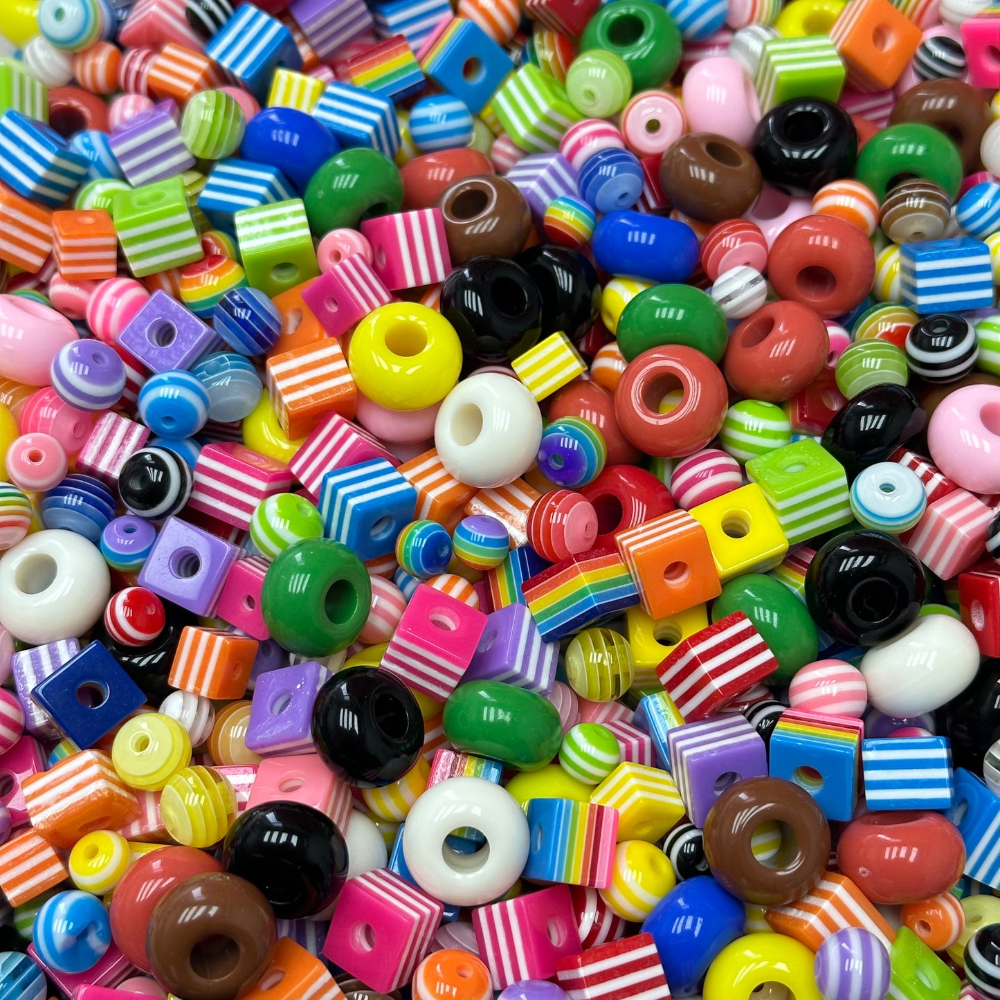 Acrylic beads – Rainbow for beadable pens, keychains, phone chains