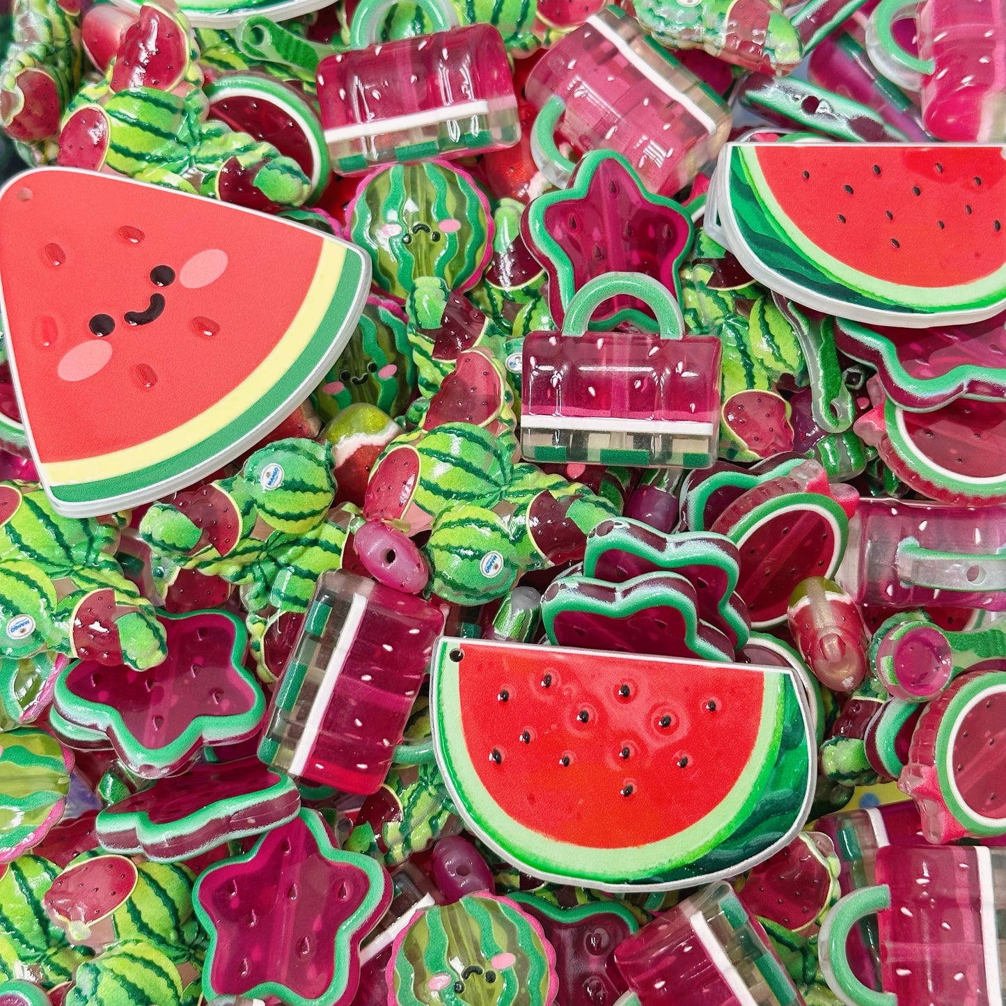 Acrylic beads-Sweet Watermelon(for phone chains, beadable pens, keychains)