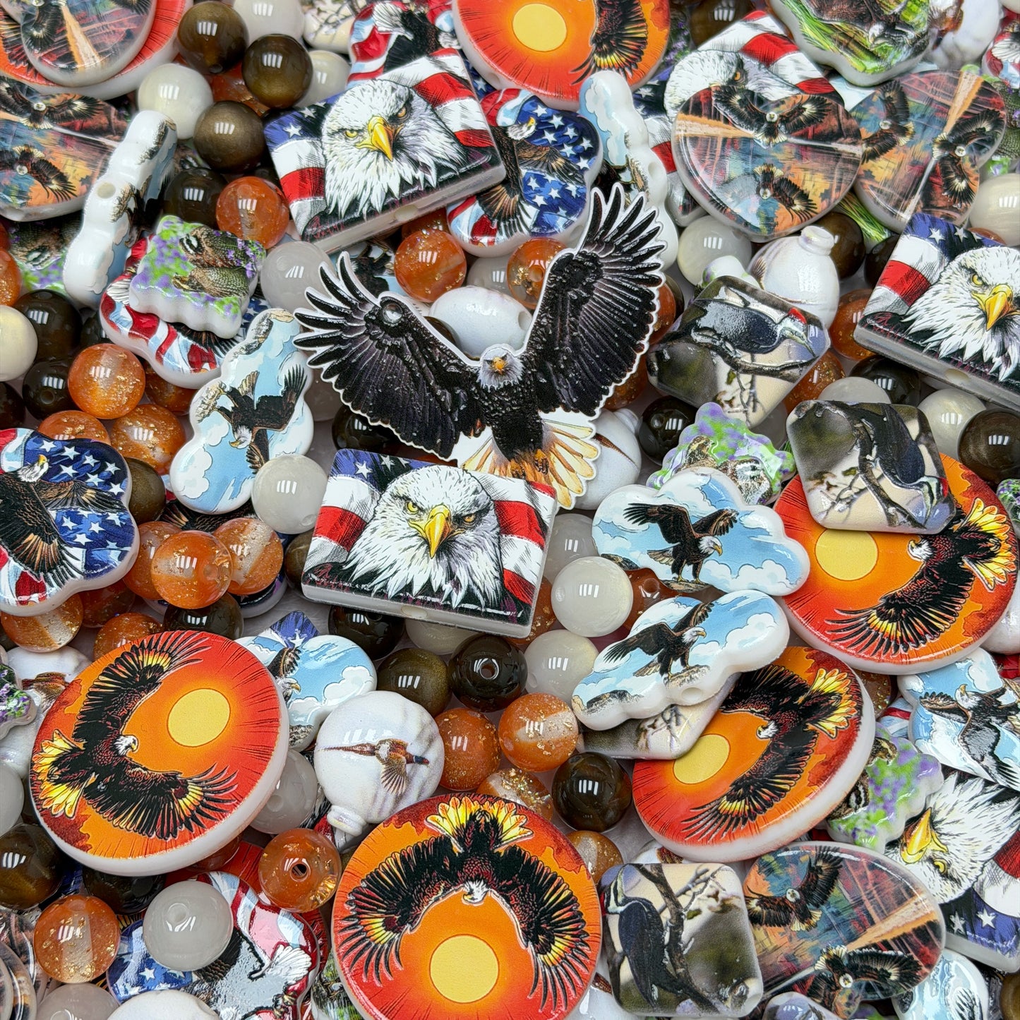 Acrylic beads-Eagle(for phone chains, beadable pens, keychains)