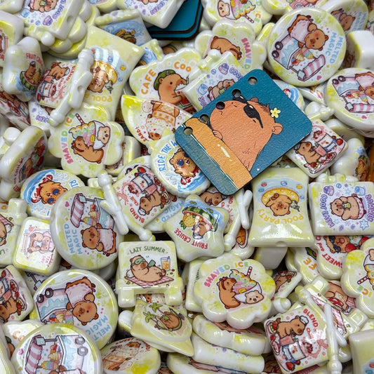 Acrylic beads-Capybaraa (for phone chains, beadable pens, keychains)