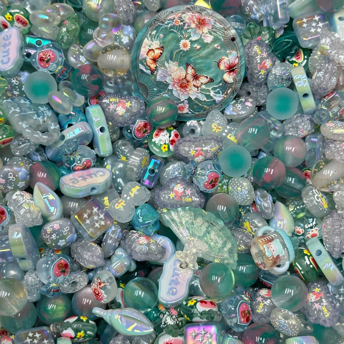 Acrylic beads-Summer Blossom(for phone chains, beadable pens, keychains)