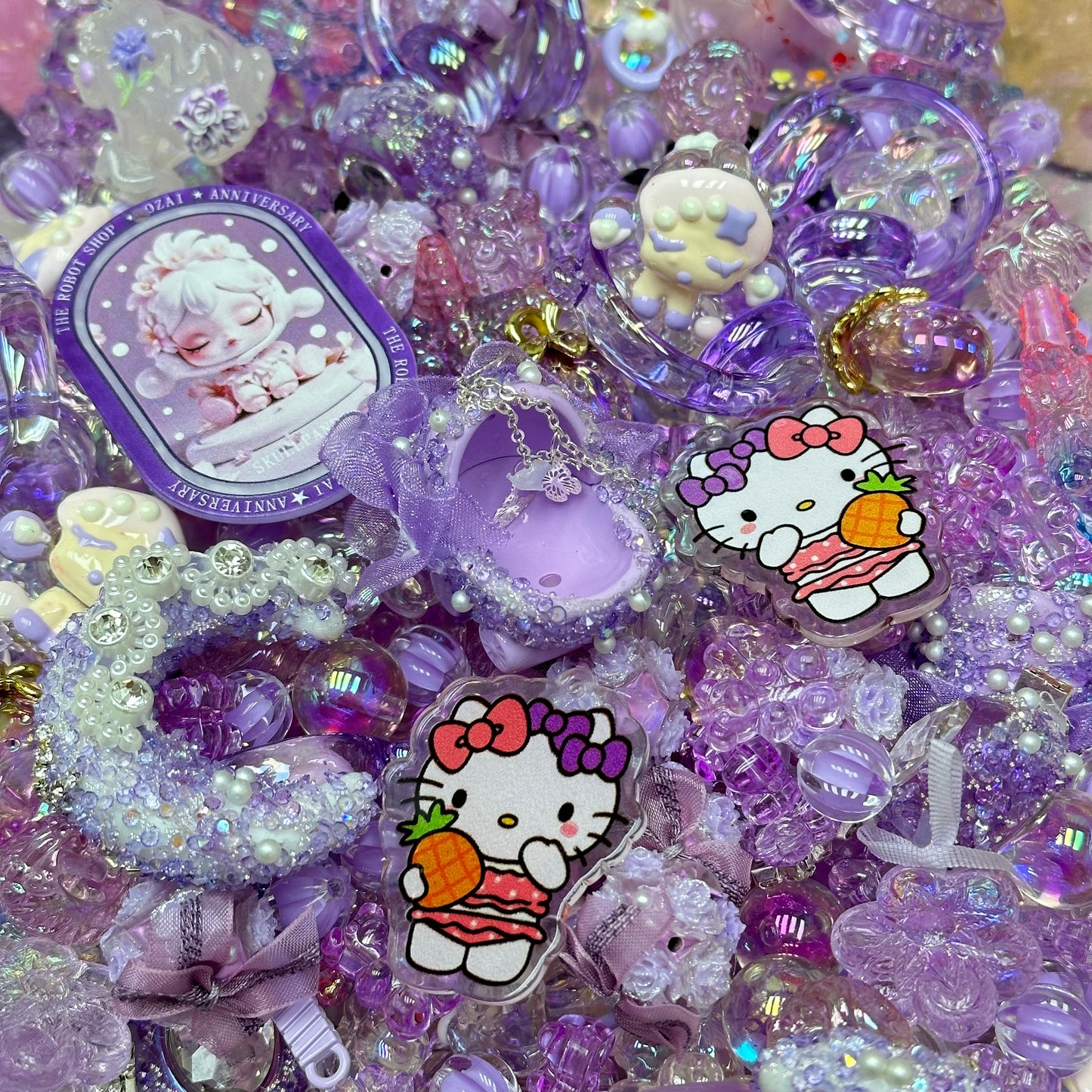 Acrylic beads – Dream Purple for beadable pens, keychains, phone chains