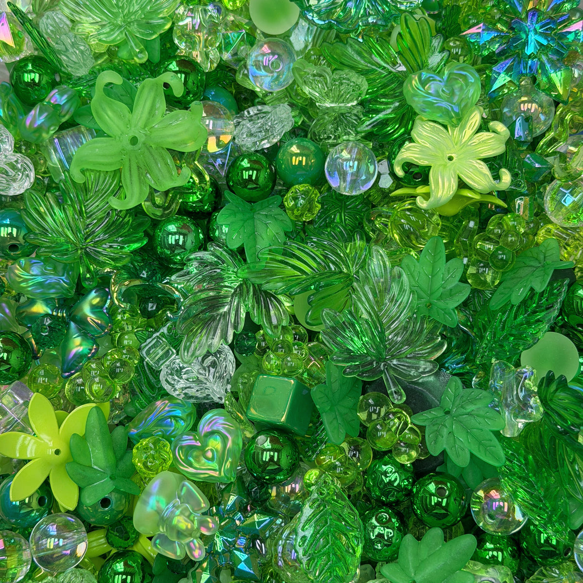Acrylic beads-Green Forest(for phone chains, beadable pens, keychains)