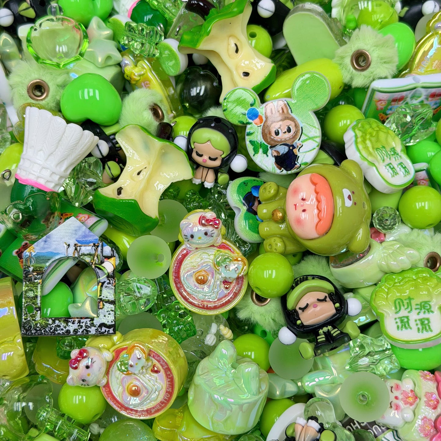 Acrylic beads-Aqua Green Summer(for phone chains, beadable pens, keychains)