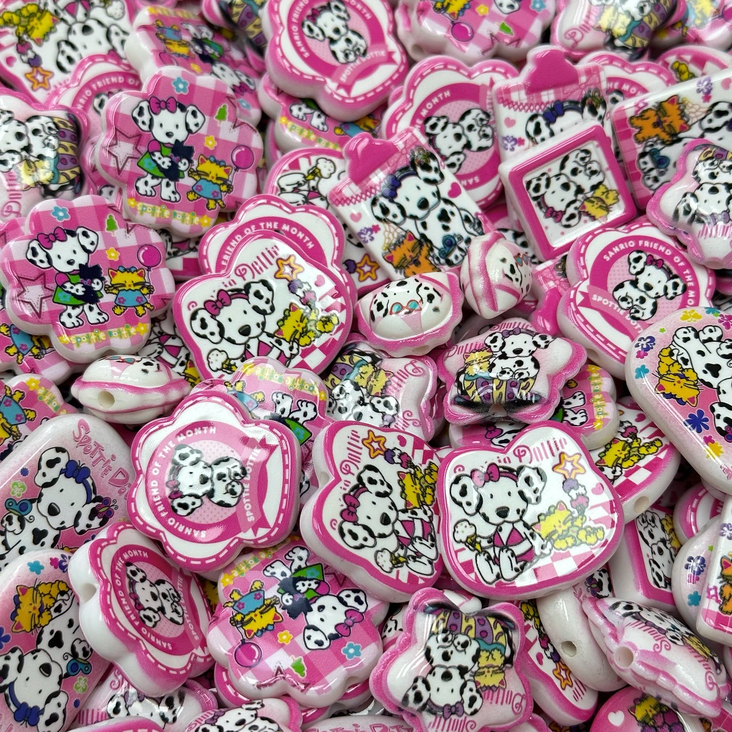 Acrylic beads – Dalmatian Puppy for beadable pens, keychains, phone chains
