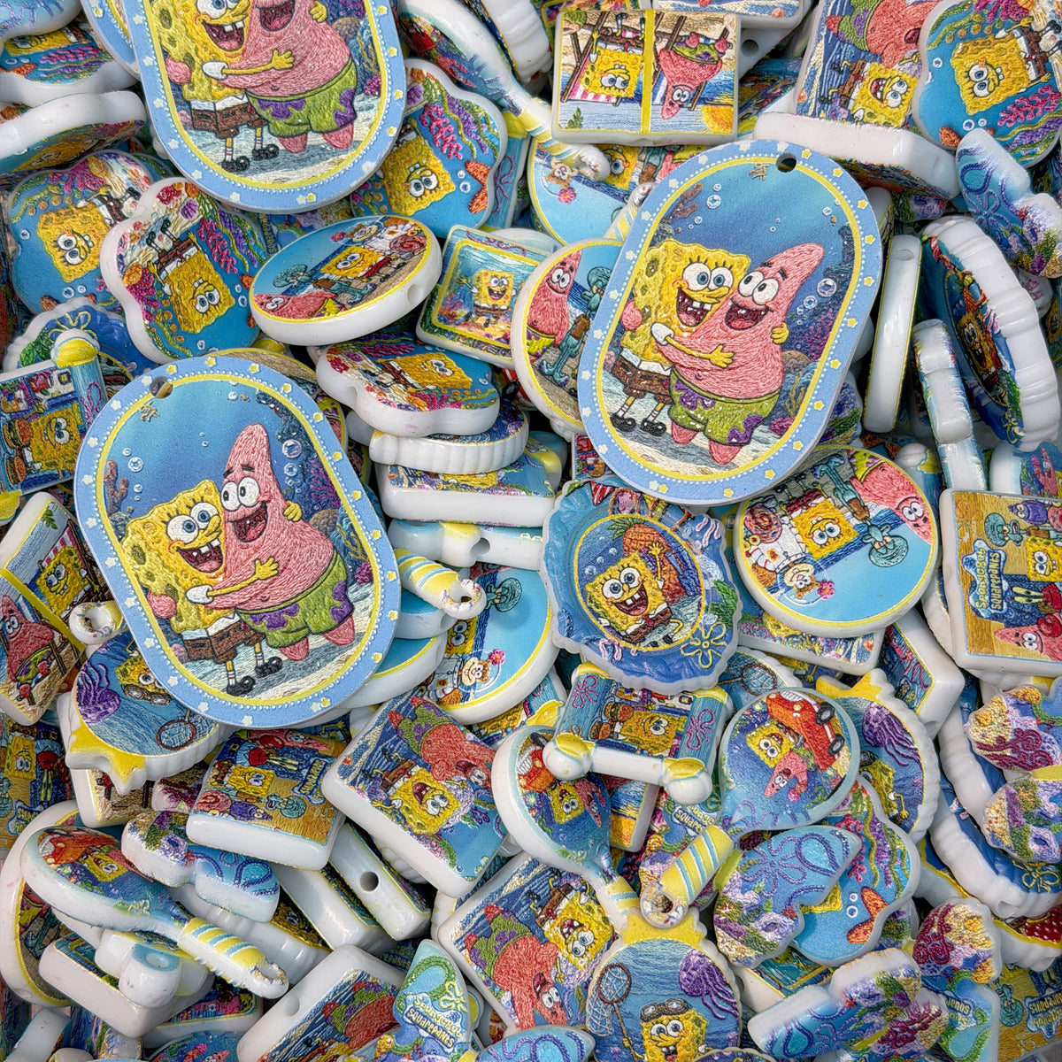Acrylic beads-SpongeBob(for phone chains, beadable pens, keychains)