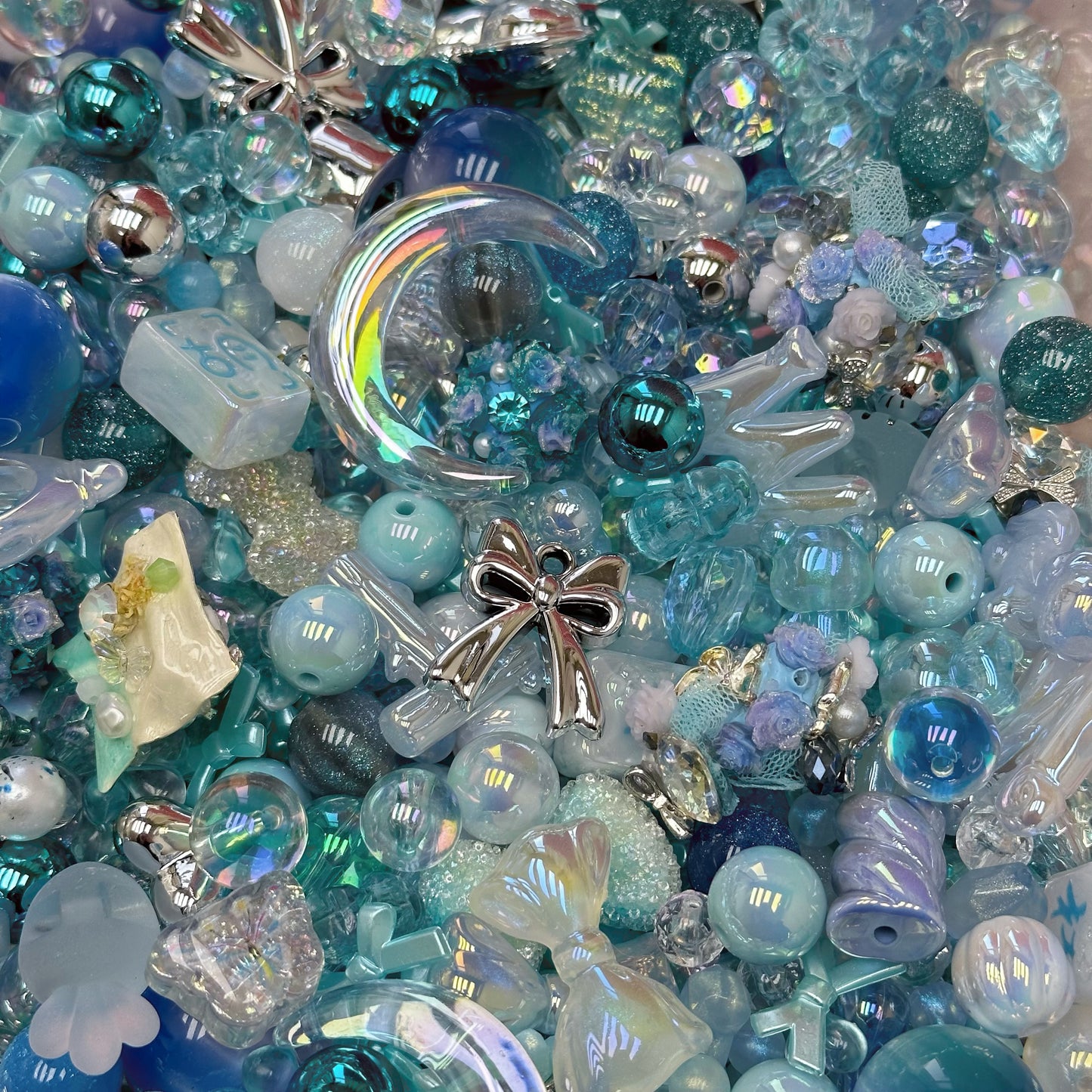 Acrylic beads – Ocean Sparkle for beadable pens, keychains, phone chains