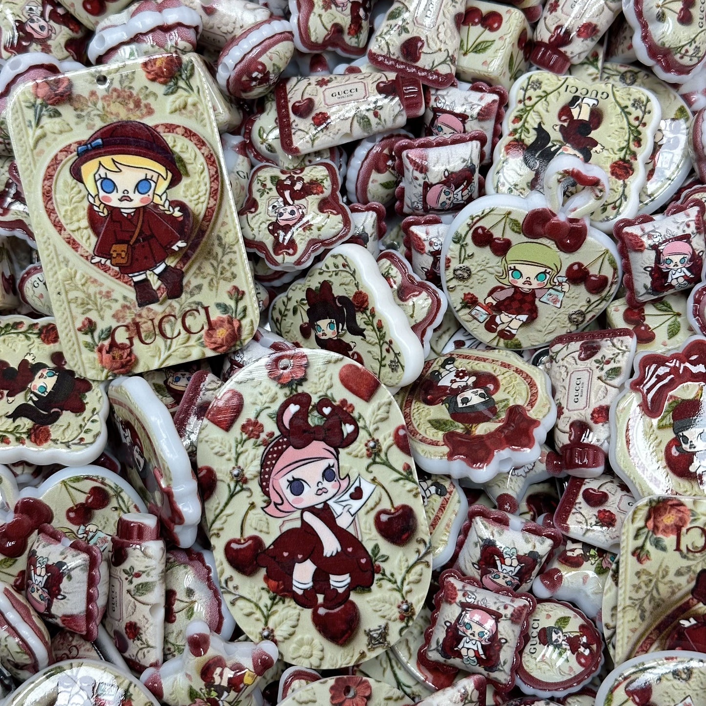 Acrylic beads – GG Cherry Molly for beadable pens, keychains, phone chains