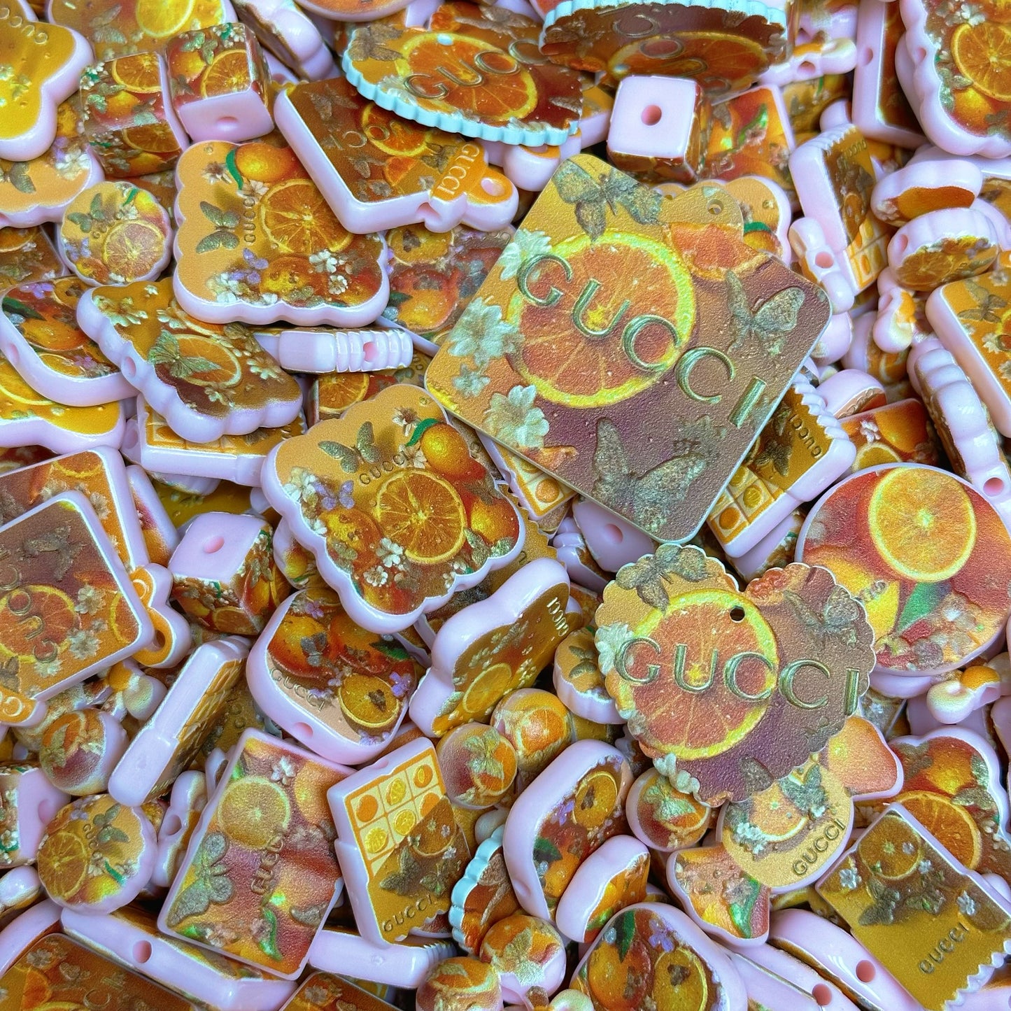 Acrylic beads-GG Orange (for phone chains, beadable pens, keychains)