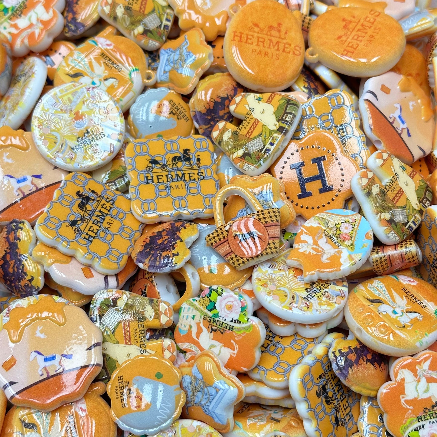 Acrylic beads – Luxury Paris H for beadable pens, keychains, phone chains