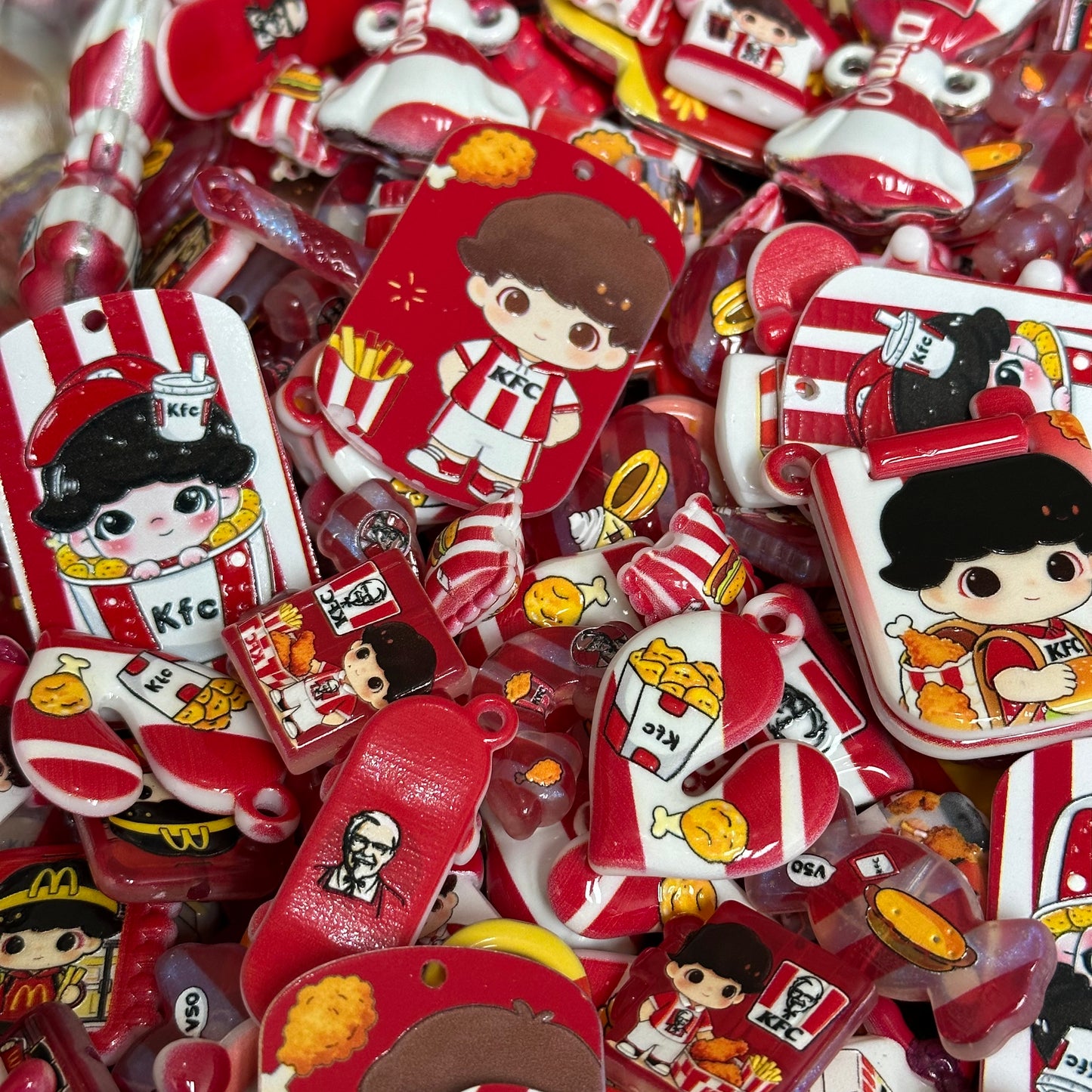 Acrylic beads – KFC Demo for beadable pens, keychains, phone chains