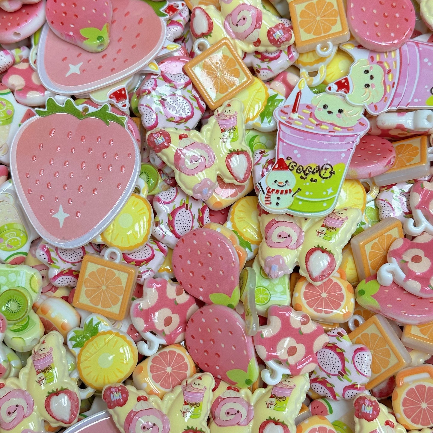 Acrylic beads-Fruit Milkshake(for phone chains, beadable pens, keychains)