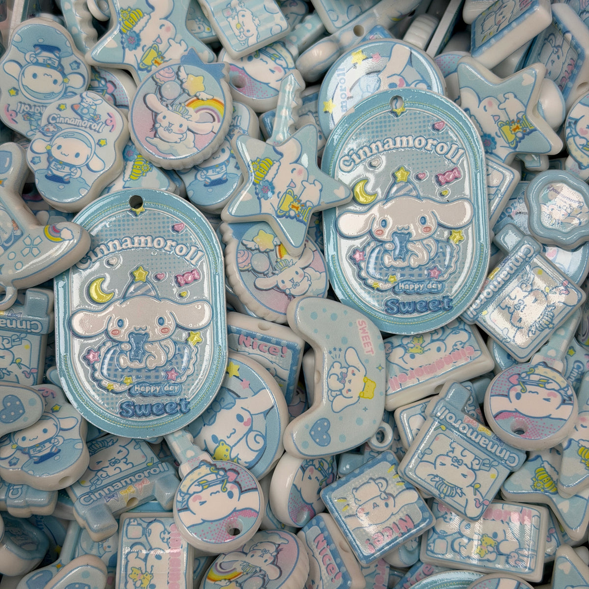 Acrylic beads-Blue Cinna(for phone chains, beadable pens, keychains)