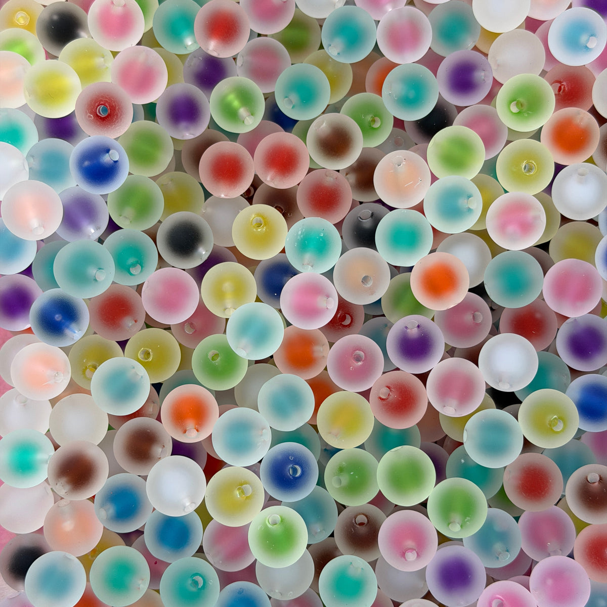 Acrylic beads-Frosted Rainbow(for phone chains, beadable pens, keychains)
