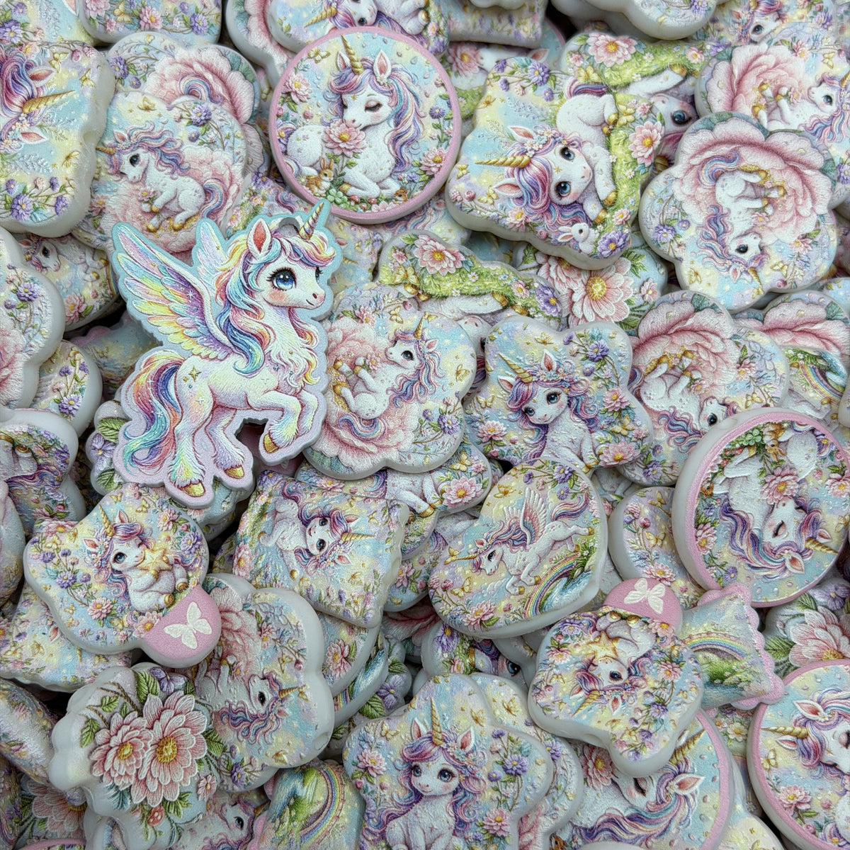 Acrylic beads-Unicorn Rainbow(for phone chains, beadable pens, keychains)