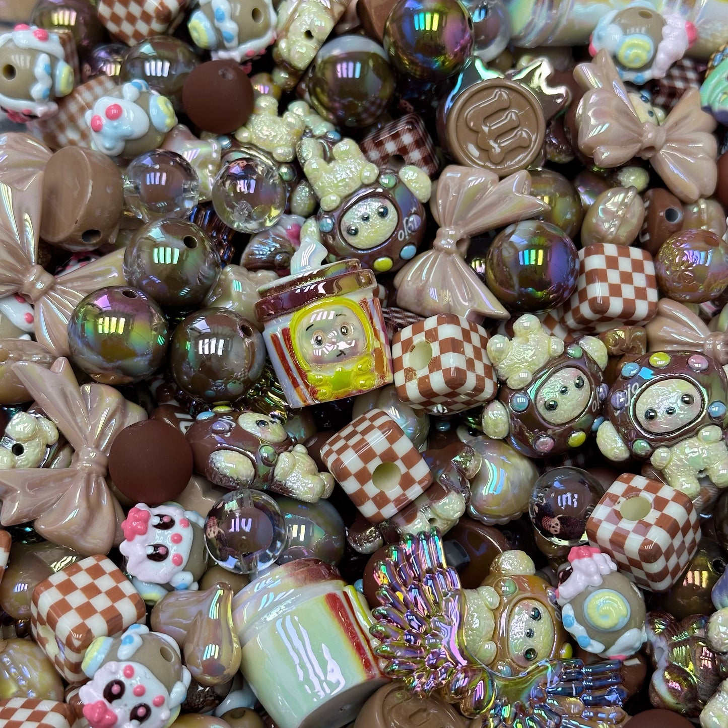 Acrylic beads – Coffee Bean for beadable pens, keychains, phone chains