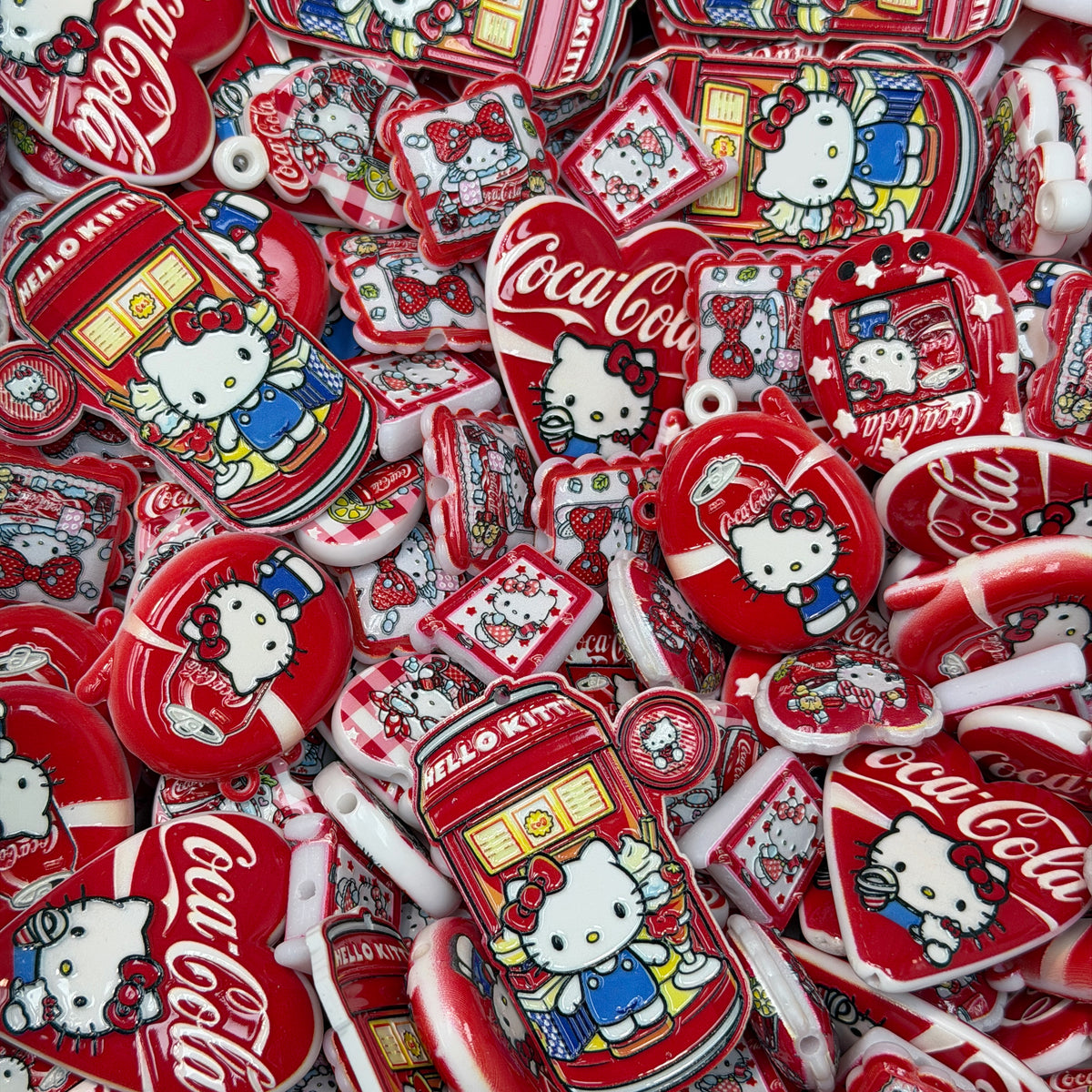 Acrylic beads- Cola Kitty(for phone chains, beadable pens, keychains)