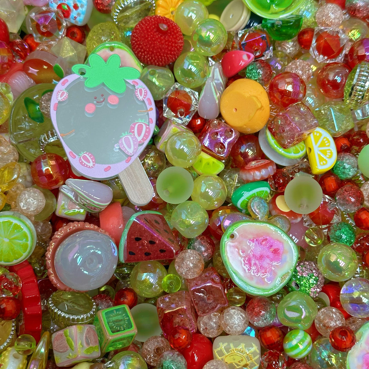 Acrylic beads-Strawberry & Watermelon(for phone chains, beadable pens, keychains)