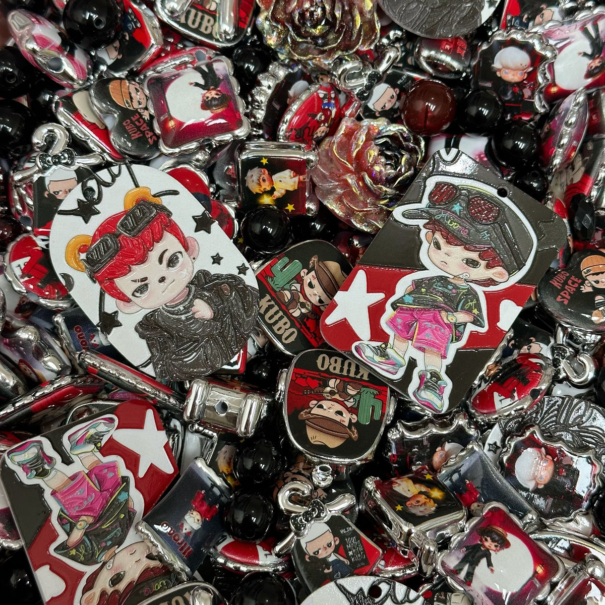 Acrylic beads-Cool Little Boy(for phone chains, beadable pens, keychains)