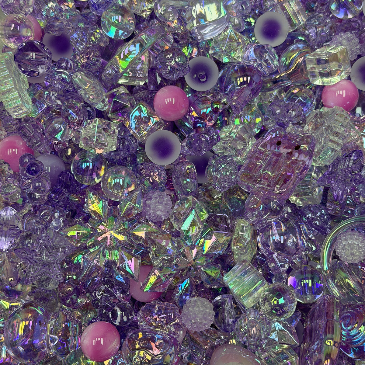 Acrylic beads-Dream Purple(for phone chains, beadable pens, keychains)