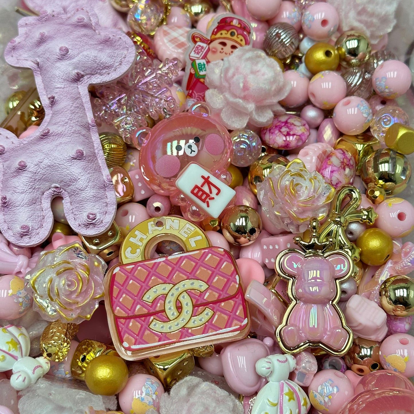 Acrylic beads – Pink Luxury Dreams for beadable pens, keychains, phone chains