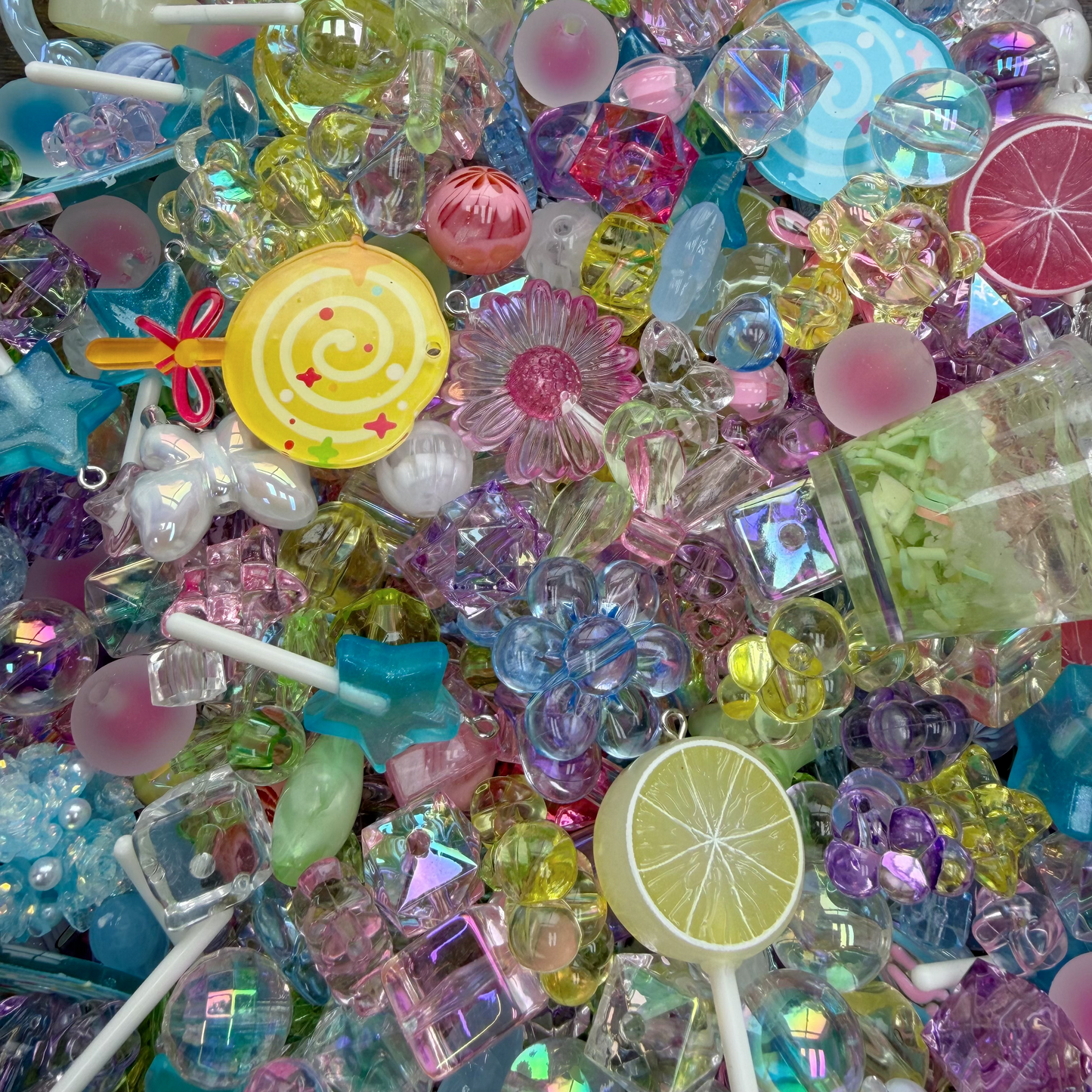 Acrylic beads-Tri-Color Crystal(for phone chains, beadable pens, keychains)