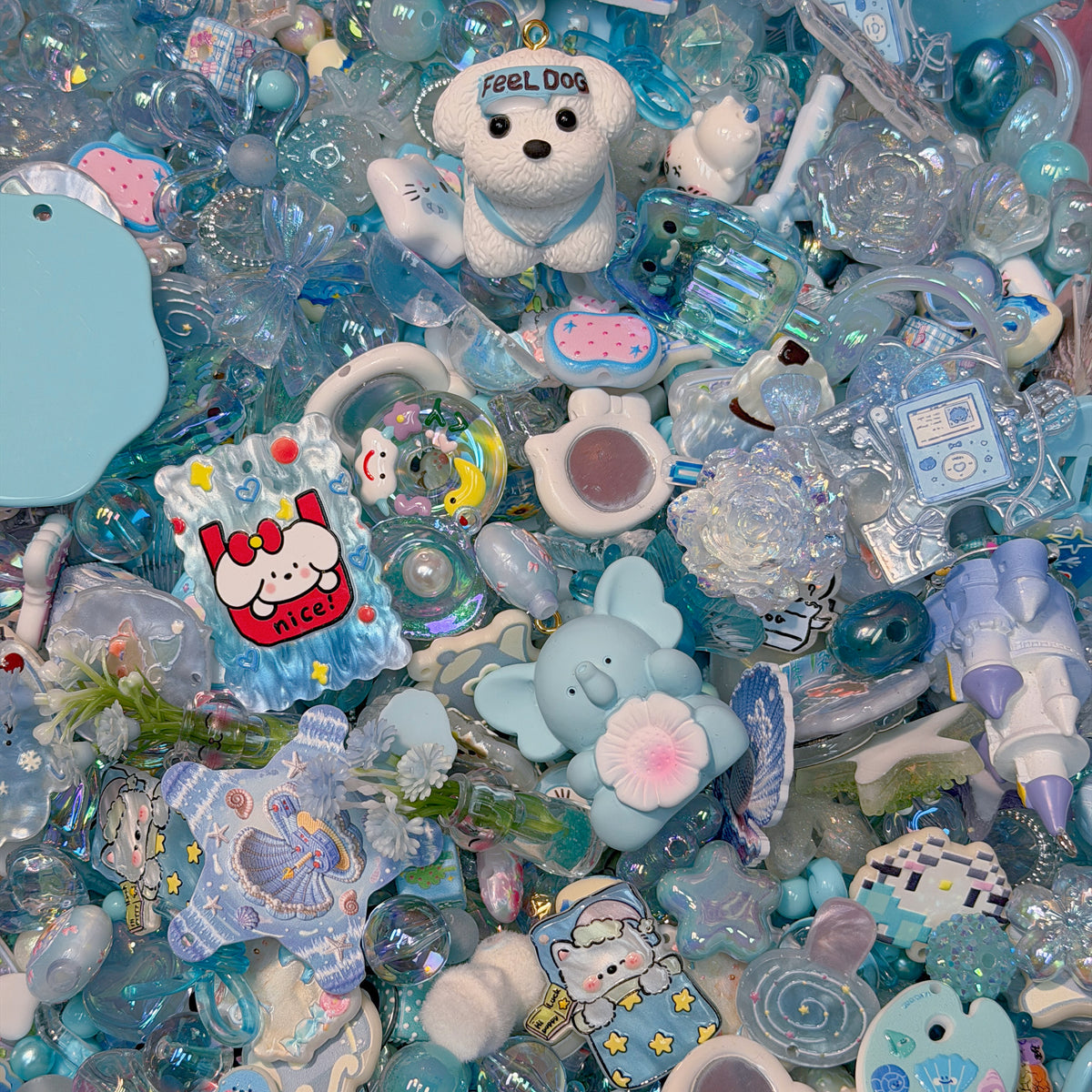 Acrylic beads-Blue Paradise(for phone chains, beadable pens, keychains)