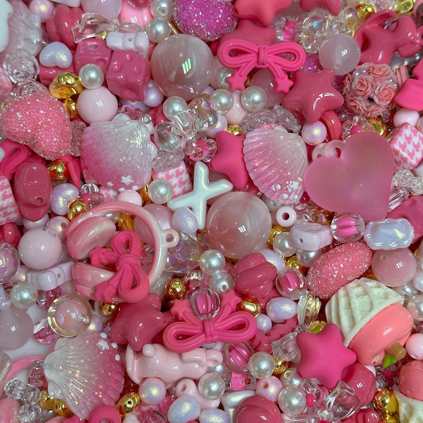 Acrylic beads – Pink Ocean for beadable pens, keychains, phone chains