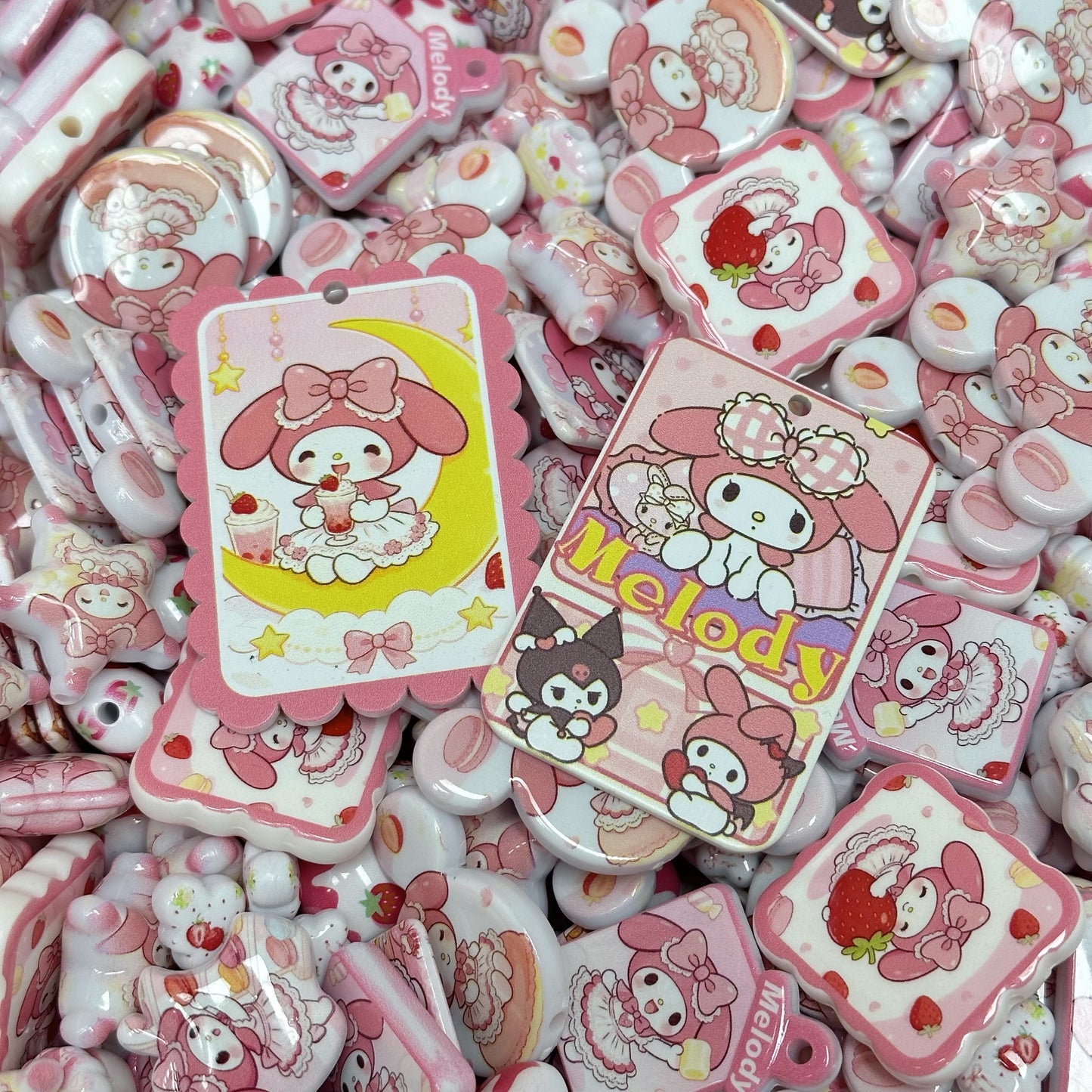 Acrylic beads – Melody in Pink for beadable pens, keychains, phone chains