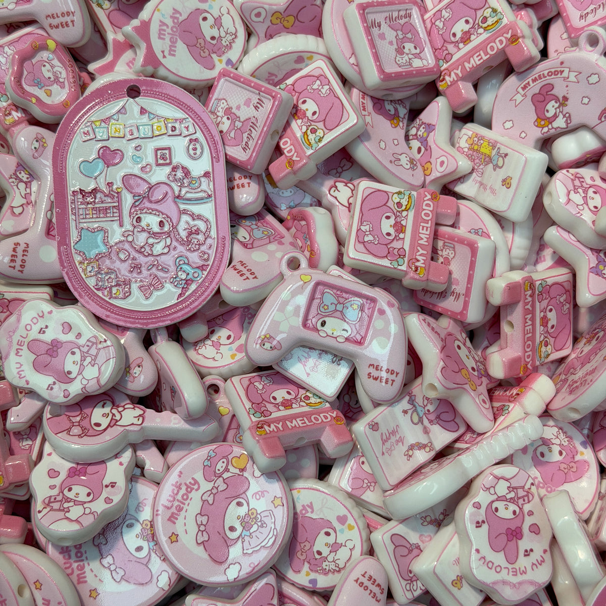 Acrylic beads-My Melody(for phone chains, beadable pens, keychains)