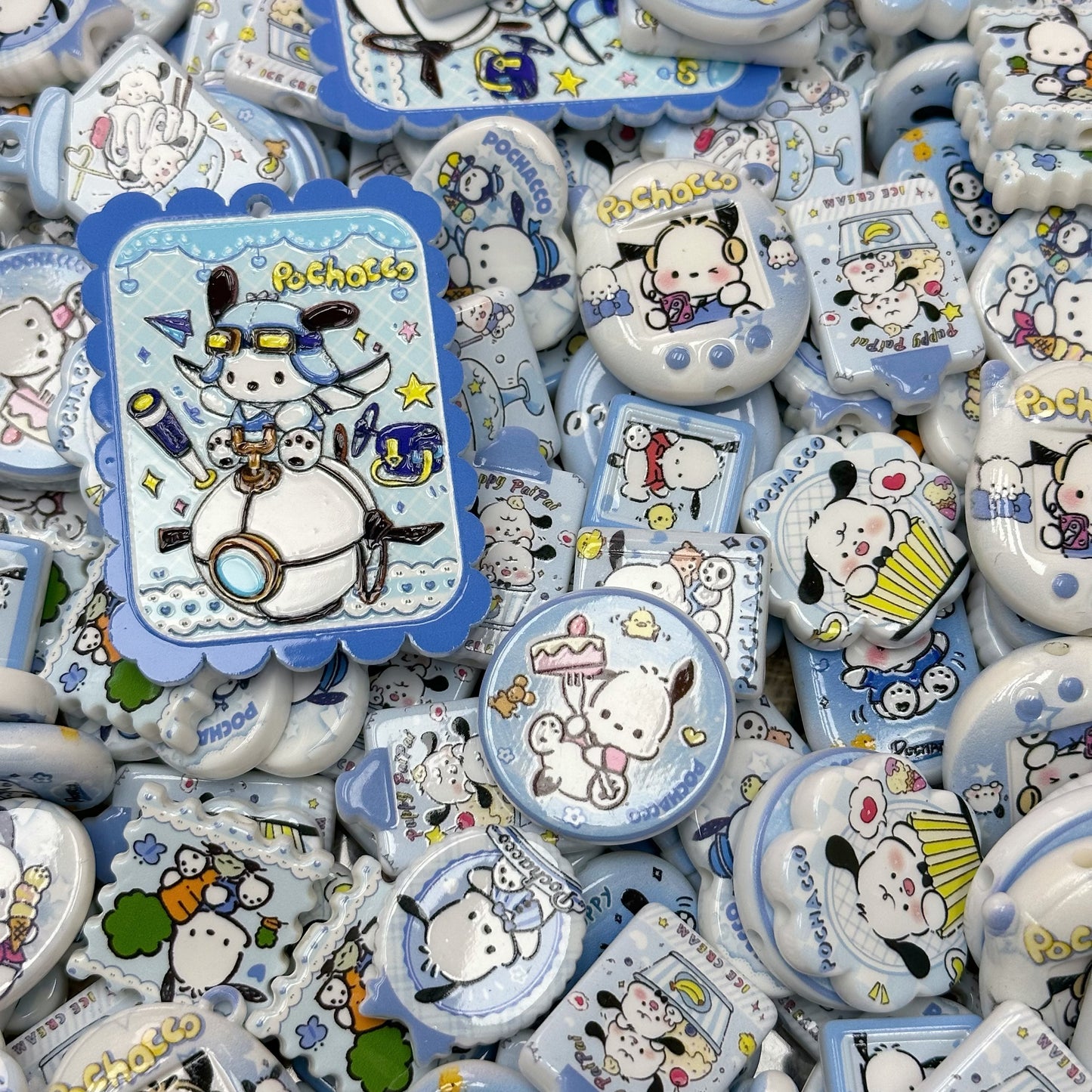 Acrylic beads – Blue Pacha for beadable pens, keychains, phone chains