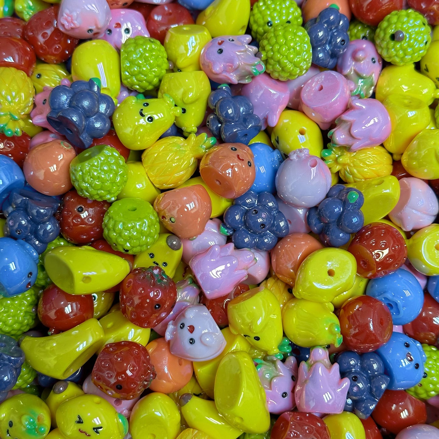 Acrylic beads – Fruit Party for beadable pens, keychains, phone chains