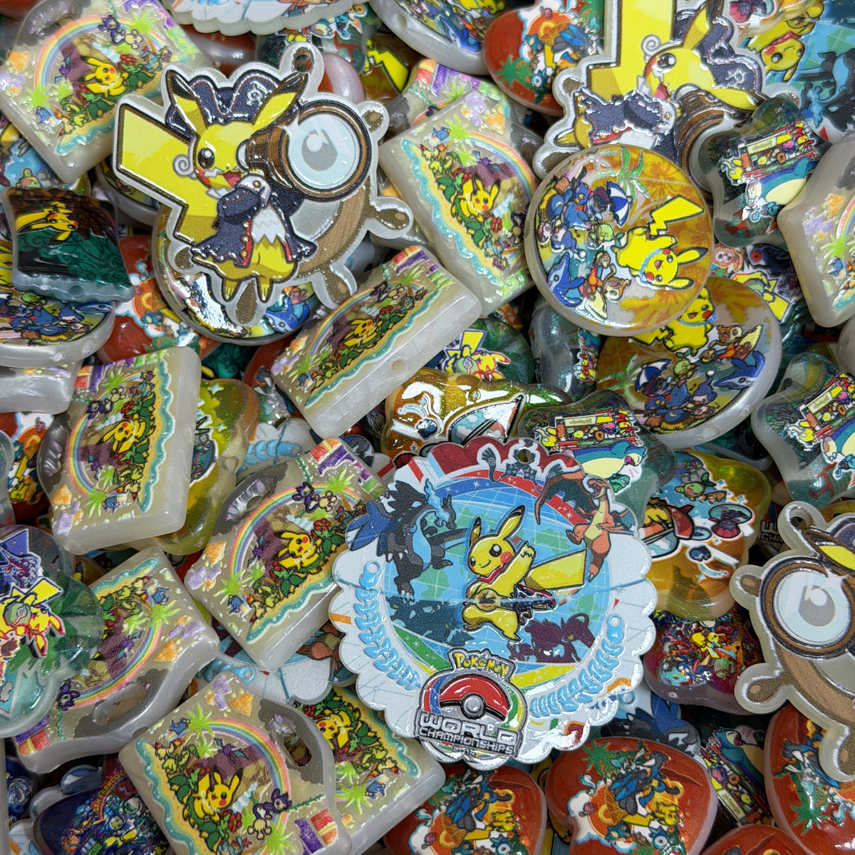 Acrylic beads- Pokeman(for phone chains, beadable pens, keychains)