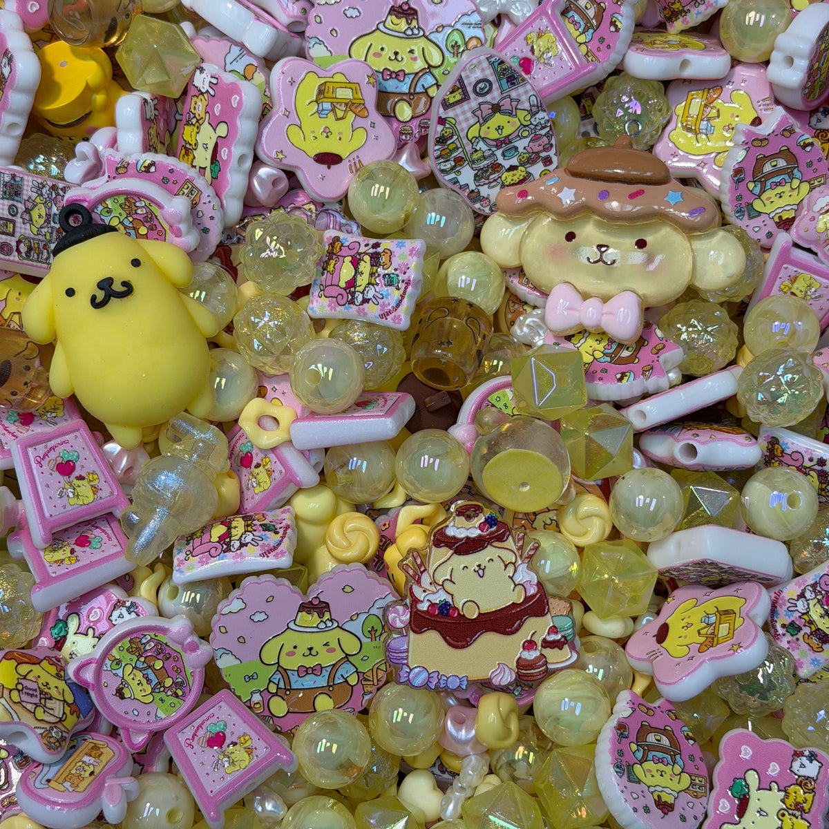 Acrylic beads-Pompompurin(for phone chains, beadable pens, keychains)