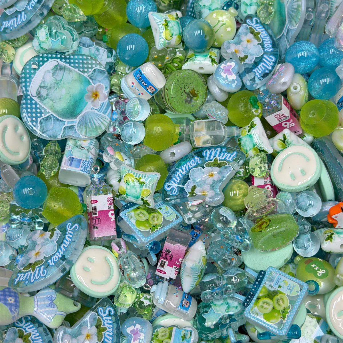 Acrylic beads-Summer Mint(for phone chains, beadable pens, keychains)