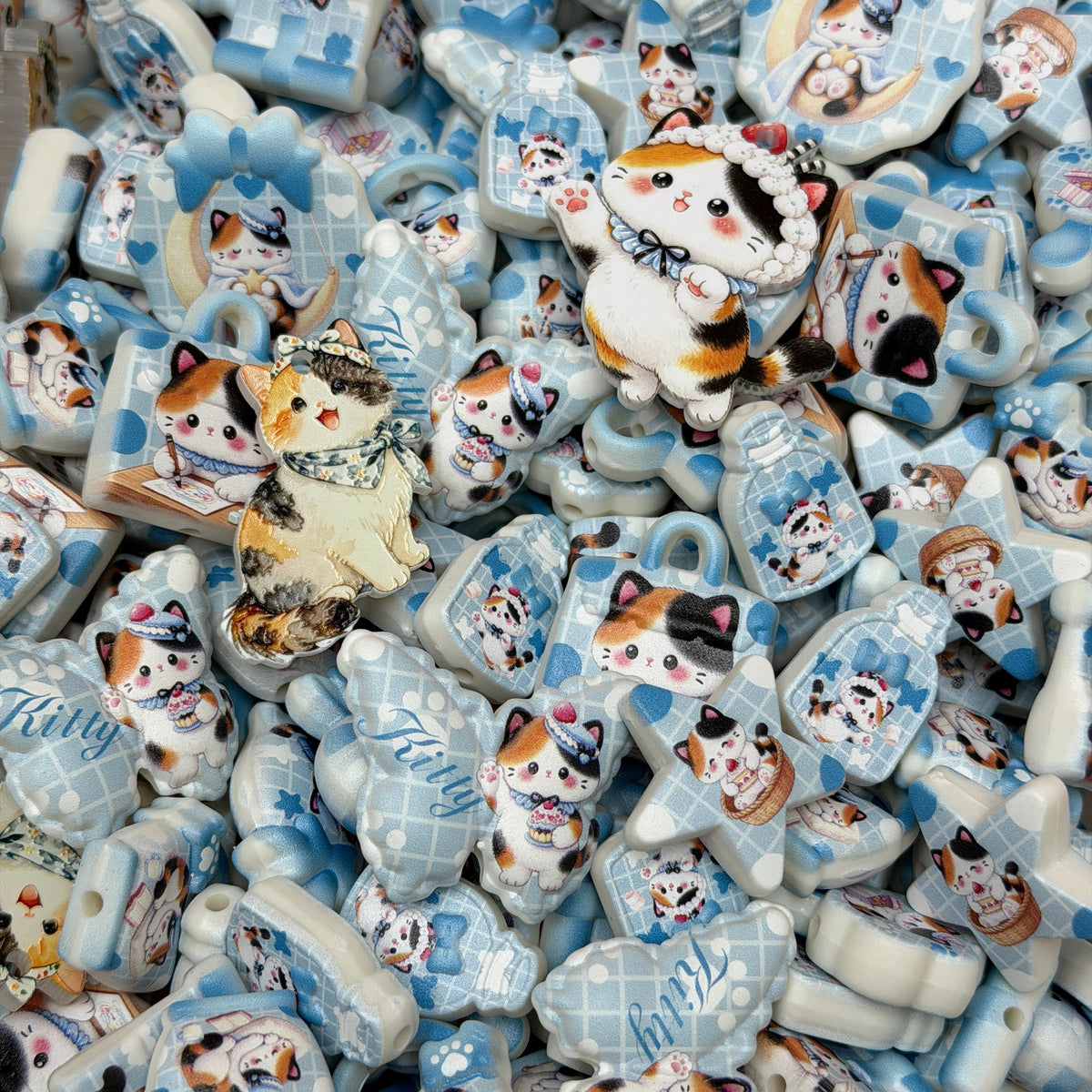 Acrylic beads-Calico Cat(for phone chains, beadable pens, keychains)