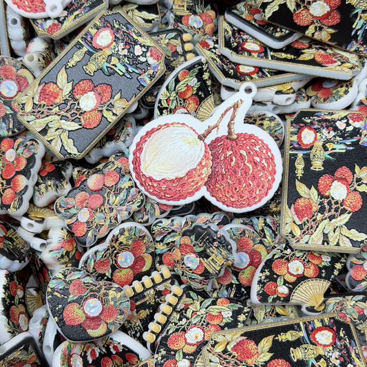 Acrylic beads-Ripe Lychee(for phone chains, beadable pens, keychains)