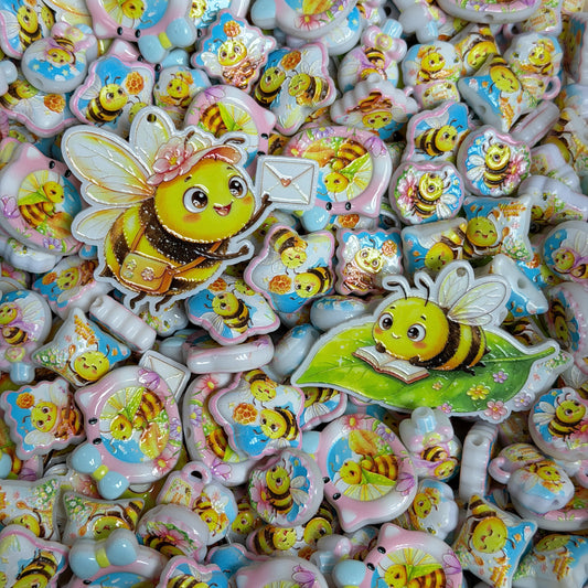Acrylic beads- Little Bee(for phone chains, beadable pens, keychains)