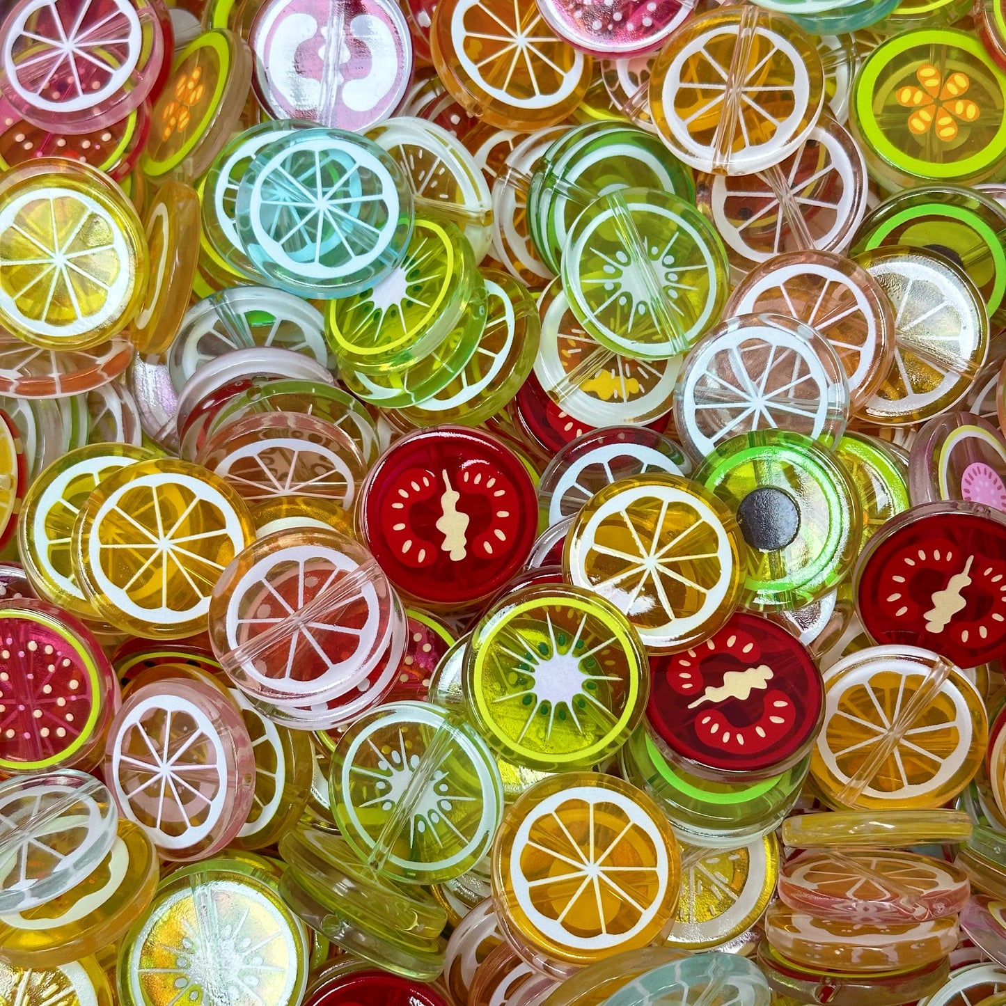Acrylic beads-Fruit Slices (for phone chains, beadable pens, keychains)