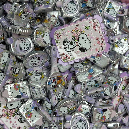 Acrylic beads – Snoopy in Silver for beadable pens, keychains, phone chains
