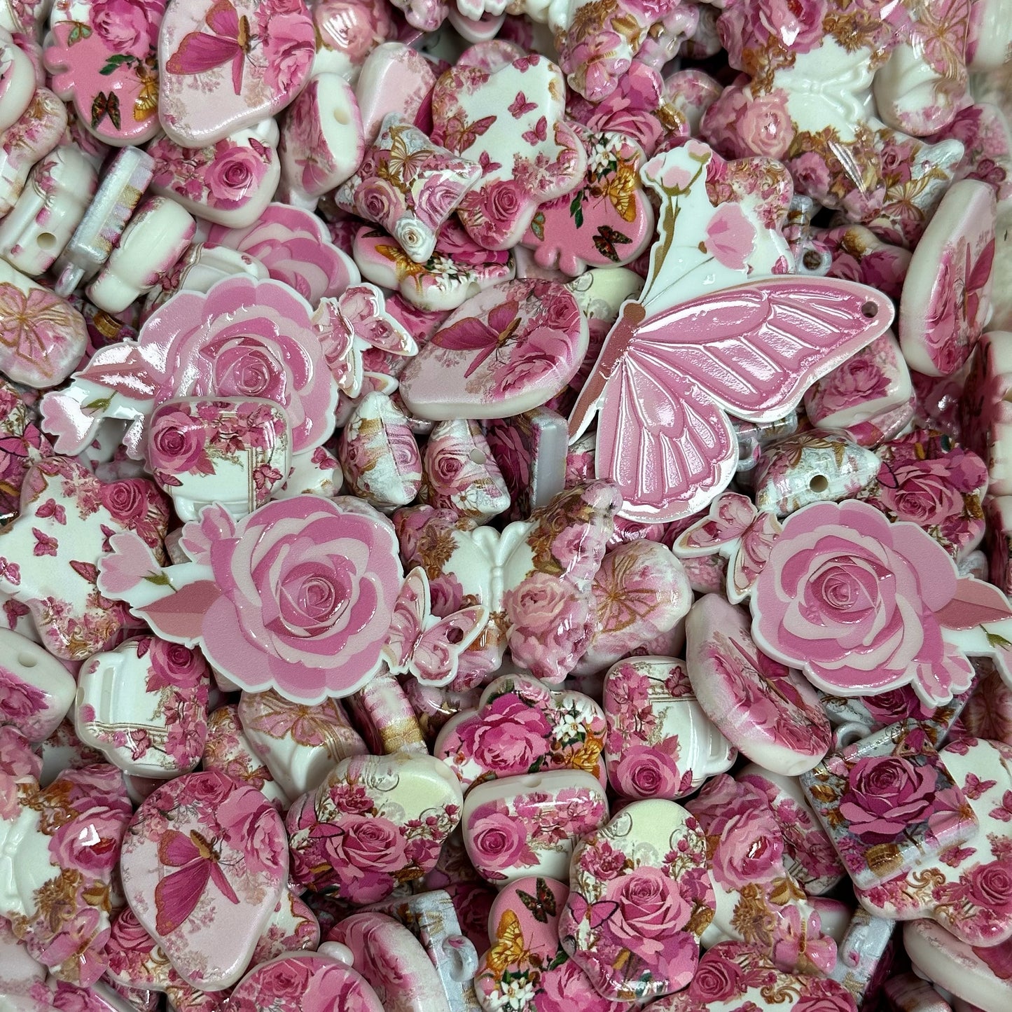 [Last One]Acrylic beads-Butterfly Love Blossom (for phone chains, beadable pens, keychains)