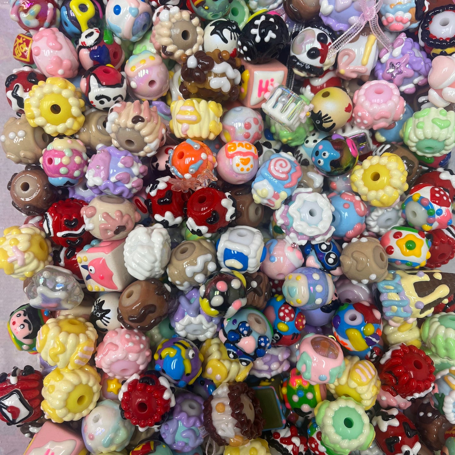 Acrylic beads- Oil Paiting Beads (for keychains,beadable pens, phone chains)