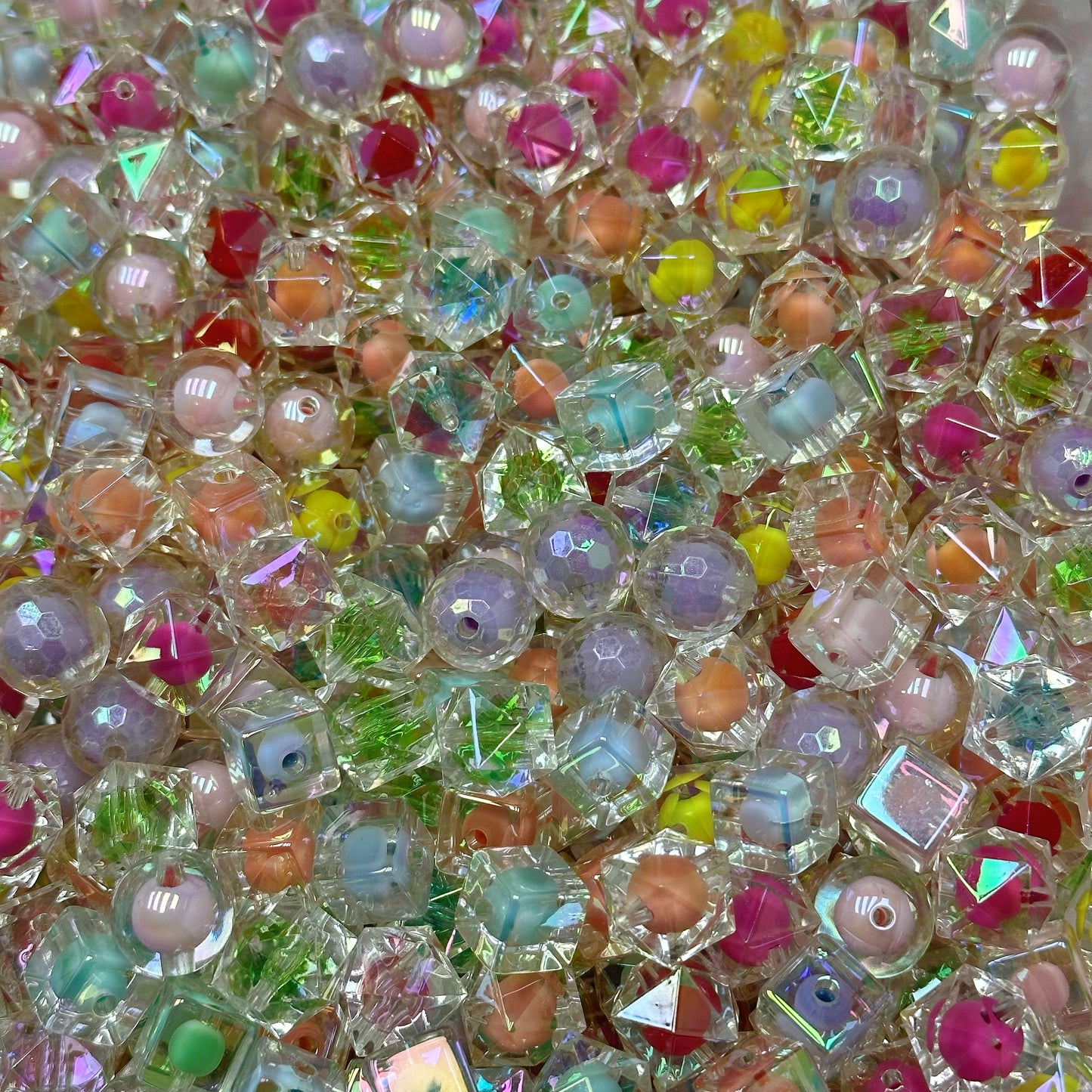 Acrylic beads – Rainbow Dream for beadable pens, keychains, phone chains