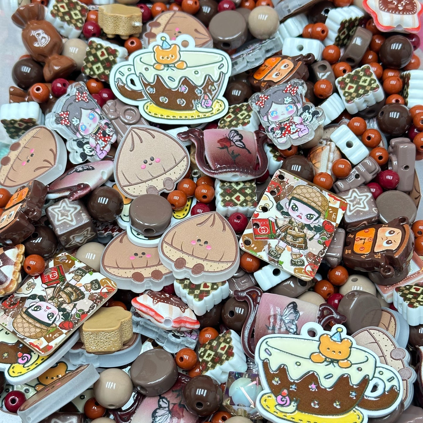 Acrylic beads – Coffee Time Bakery for beadable pens, keychains, phone chains