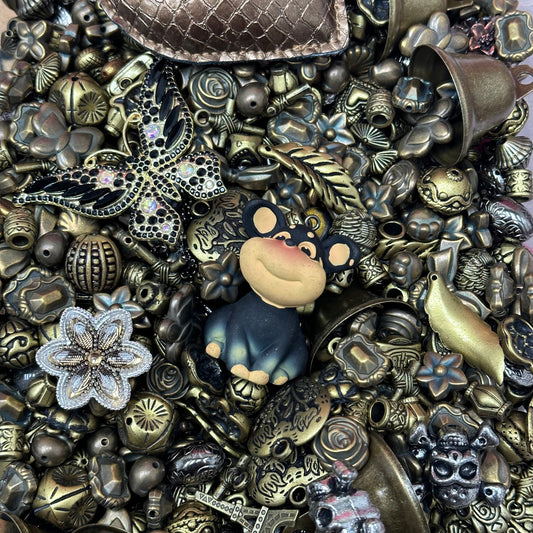 Acrylic beads- Golden Copper Reverie (for keychains,beadable pens, phone chains)