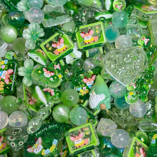 Acrylic beads-Green Forest Deer (for phone chains, beadable pens, keychains)